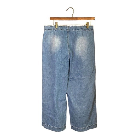 Gianni Bini Light Wash Denim Buttonfly Front Cropped Jeans Size M - Picture 2 of 5